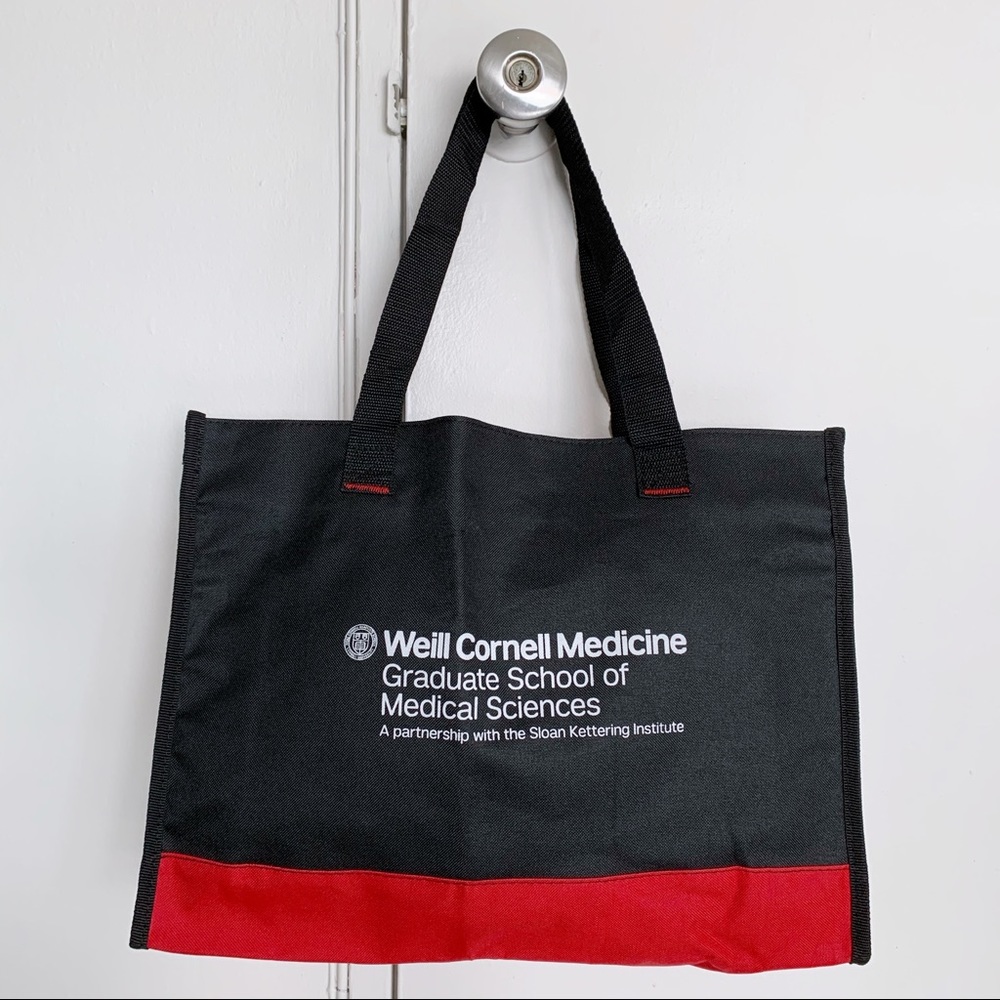 Weill Cornell Medicine Tote Bag Set of 2 Black Red Sturdy Everyday Grocery Beach
